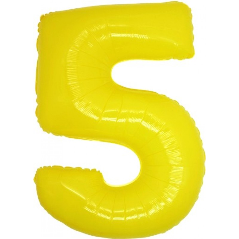 40" Numero 5 Giallo Neon